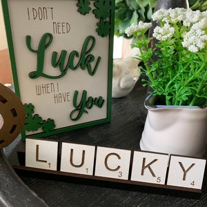 St Patricks Day Tiered Tray Decor 3D Mini Wood Signs, St Patty Day, Spring Tiered Tray, Irish Signs, Mother's Day Gift, Big Tiered Tray Set image 4