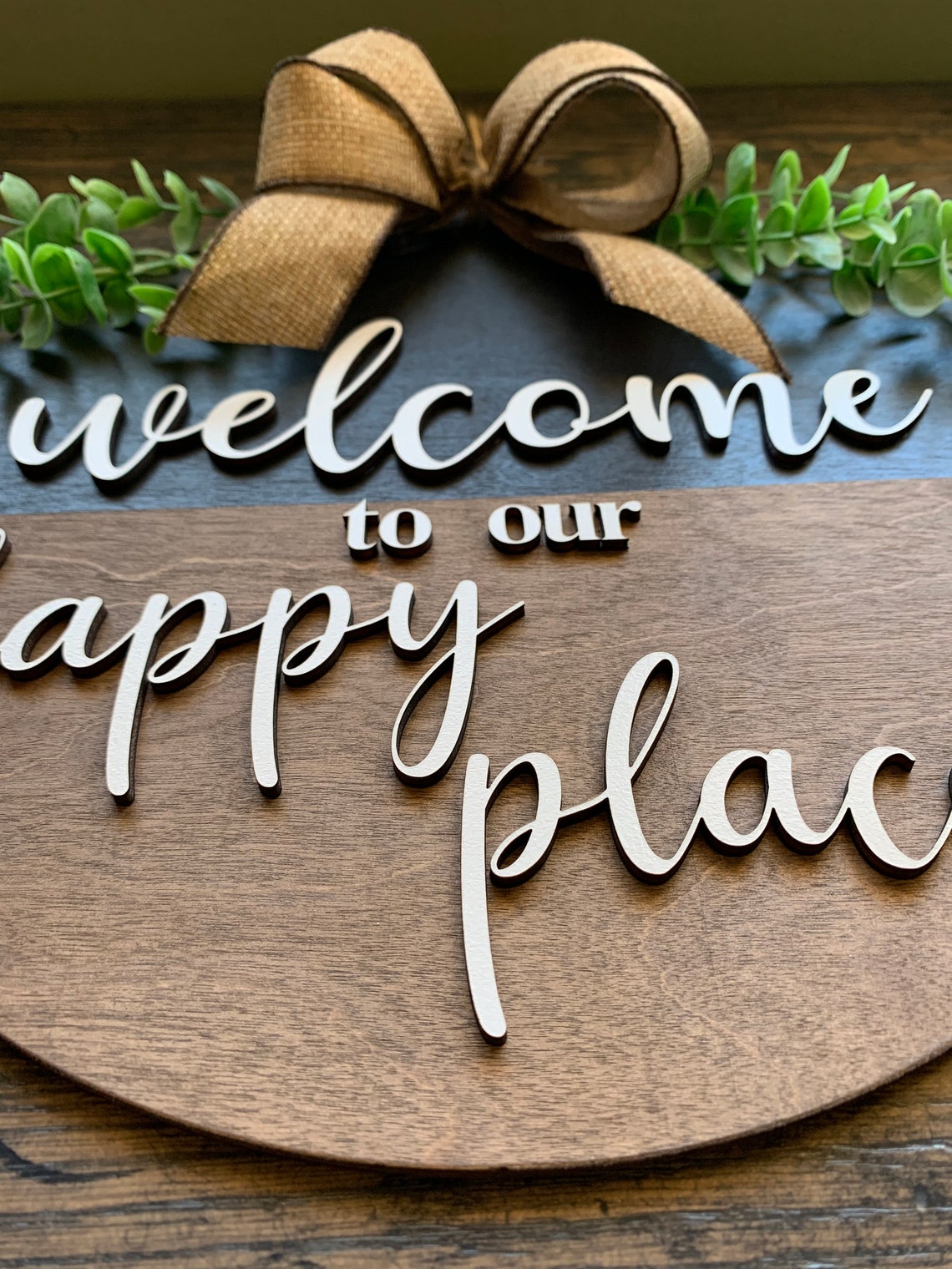 to Our Happy Place Trendy Sign 3D Letters Round Etsy