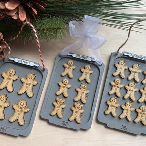 Personalized Gingerbread Cookie Sheet Christmas Tree Ornament- Custom Keepsake- Family, Grandkids, Big Family Up to 9 Names- 2024 Ornament