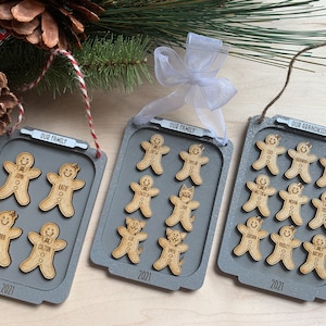 Personalized Gingerbread Cookie Sheet Christmas Tree Ornament- Custom Keepsake- Family, Grandkids, Big Family Up to 9 Names- 2024 Ornament