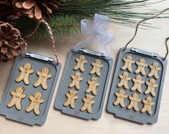 Personalized Gingerbread Cookie Sheet Christmas Tree Ornament- Custom Keepsake- Family, Grandkids, Big Family Up to 9 Names- 2022 Ornament