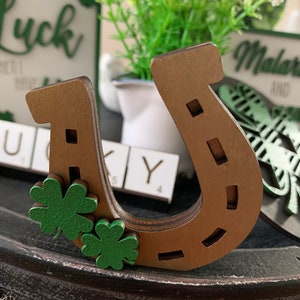 St Patricks Day Tiered Tray Decor 3D Mini Wood Signs, St Patty Day, Spring Tiered Tray, Irish Signs, Mother's Day Gift, Big Tiered Tray Set image 5