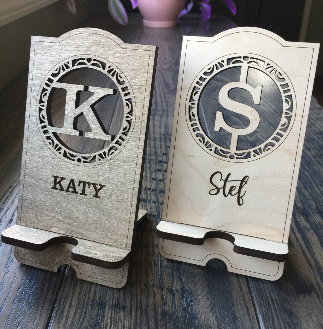 Personalized Cell Phone Stand Custom Name and Monogram Cellphone Stand
