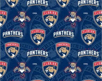 NHL Hockey Florida Panthers (Official Fabric), 2 Layer Cotton  Mask with Pleates ,Adjustable Elastic Loop, Nose wire and Free Shipping