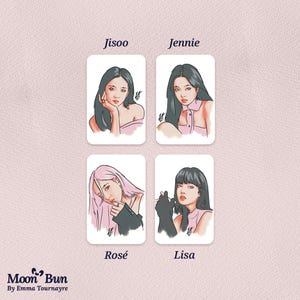 BLACKPINK Photocards - K-pop Fanart Cards of BLACKPINK - Lisa, Jisoo, Jennie, Rosé - K-pop Merch & Gifts