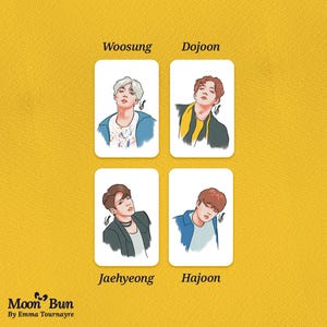 THE ROSE Photocards - K-pop Fanart Cards of The Rose - Dojoon, Jaehyeong, Woosung, Hajoon - K-pop Merch & Gifts