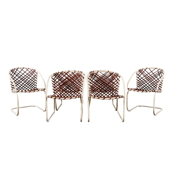 RESERVED FOR  HERRINGTON - Set of 6 Mid Century Modern Brown Jordan Patio Dining Chairs