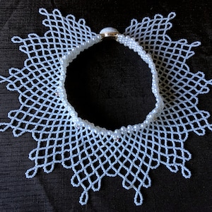 Vintage Ruth Bader Ginsburg White Hand Beaded Choker / Collar Necklace - Excellent Christmas / Hanukkah / Holiday Gift RBG