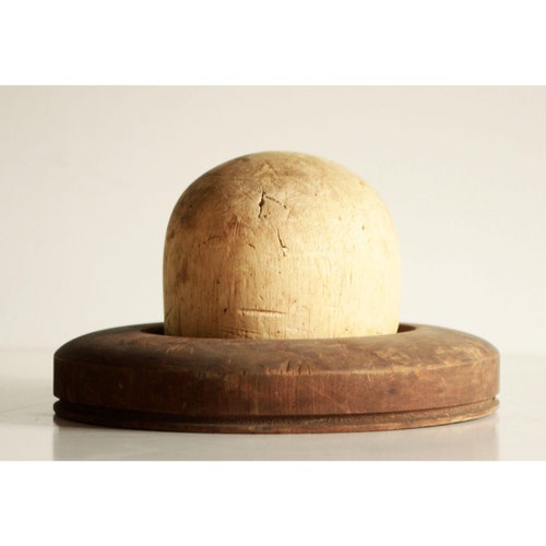 Antique Industrial Sculptural Wood Hat Mold - shops Unique Mercantile Home Decor