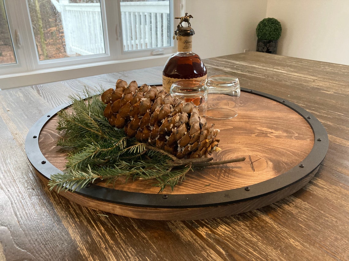 Industrial rustic lazy susan 14 24 FREE SHIPPING Etsy