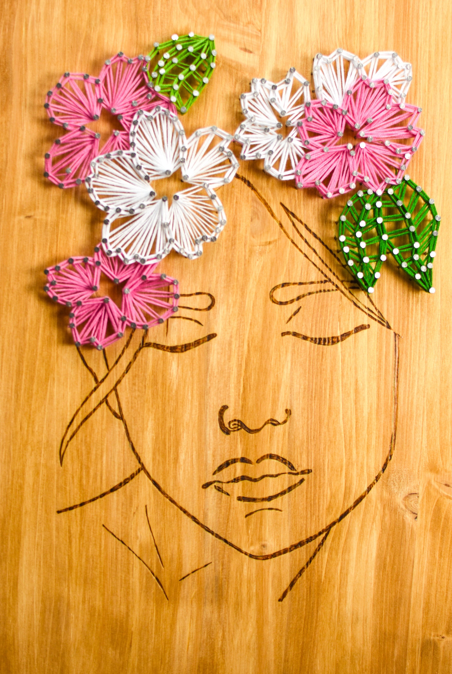 Portrait Woman Line Art String Art Art Wall Hanging Etsy New Zealand