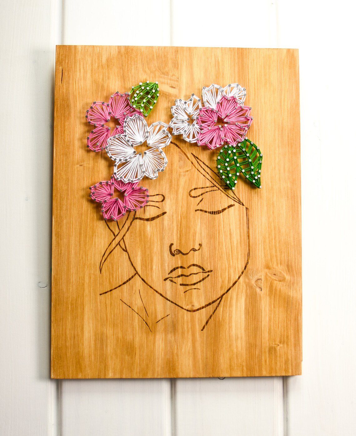 Portrait Woman Line Art String Art Art Wall Hanging Etsy New Zealand