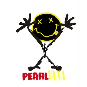Nirvana/Pearl Jam Mashup Logo | Music Logo Design | Nirvana Fan Art | Pearl Jam Fan Art | PearlVana Happy Face | Grunge Band | Music Lover
