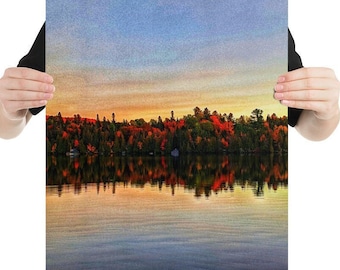 Autumn Lake Reflection Photograph | Fine Art Nature Photography | Fall Colors | Water Reflection | Wall Art Gift Idea | Scenic Photography