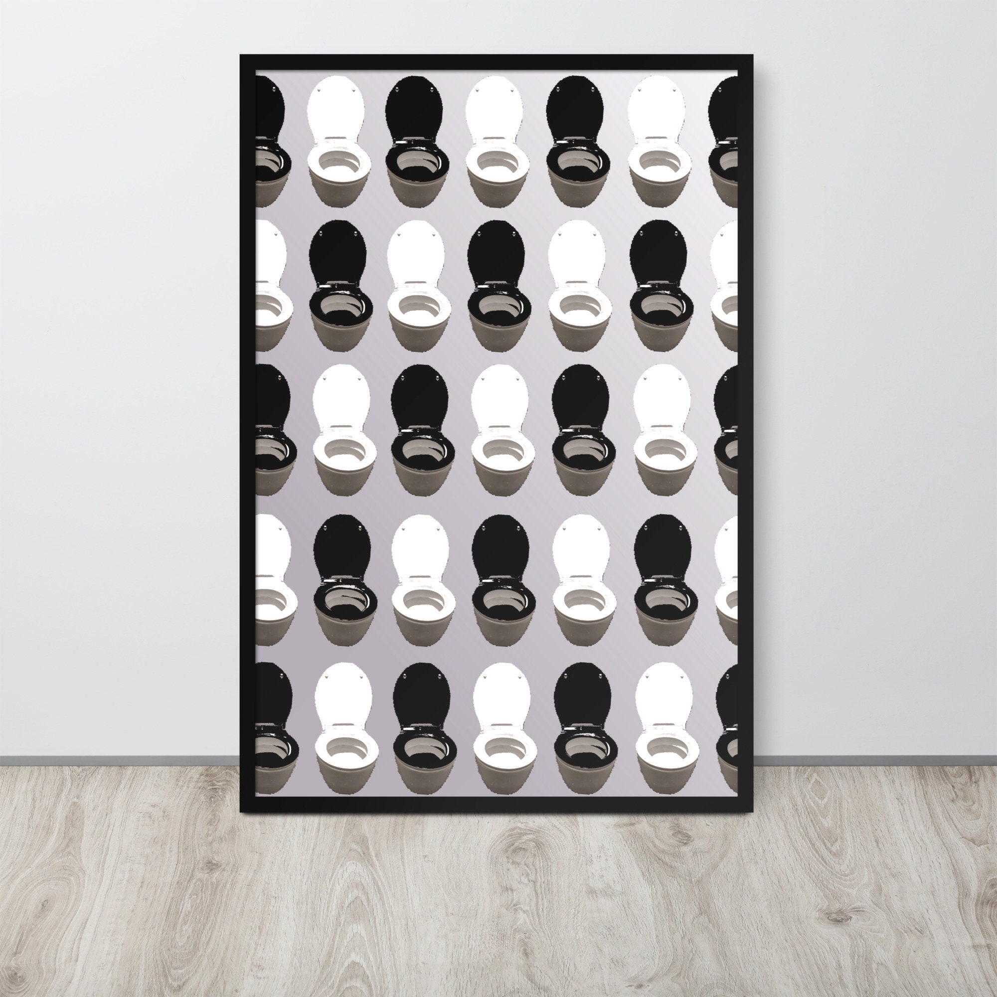 POP ART Toilets | Black and White Pop Art | Funky Toilet Art Print ...