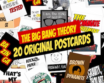 Big Bang Theory Postcard Set | Big Bang Theory Wall Art Colletion | Home Decor | Big Bang Theory TV Quotes | Bazinga Postcard Design | Gift