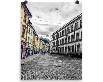 Europe Street Photography Travel Print, Ljubljana Slovenia Photography, Europe Photo Poster, Euro Travel Photo art, Photography Wall Print