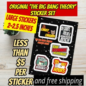 BIG BANG THEORY Sticker sheet | Big Bang Quotes | Tv Stickers | Funny Stickers | Big Bang Theory Art | Sitcom Moments | Sheldon | Penny