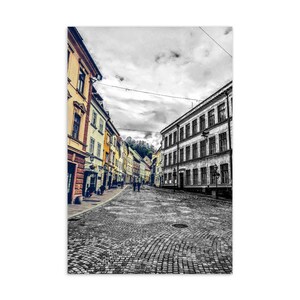 Ljubljana Slovénie Photographie, 4x6 Europe Street Photo, Photographie de voyage Carte postale, Mini Art, Cobblestone Europe, Couleur, Noir & Blanc