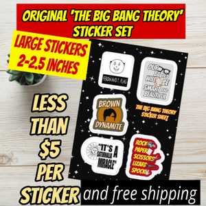 BIG BANG THEORY Sticker sheet | Big Bang Theory Quotes Sticker Collection | Penny Big Bang Stickers | Saturnalia Miracle | Funny Sticker Set