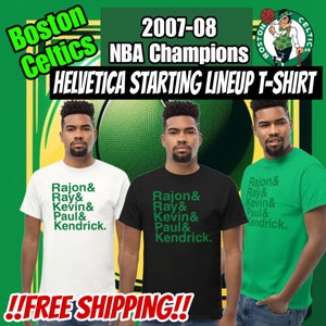 2007-08 BOSTON CELTICS T-Shirt | Helvetica Celtics Team Names | Sports Fan Gift | Boston Celtics Gift | Basketball Players | Paul Pierce