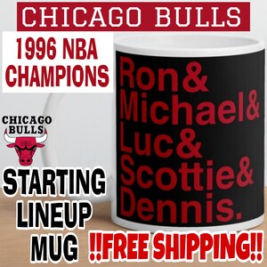 CHICAGO BULLS Mug | Bulls NBA Champions Coffee Mug | Michael Jordan Mug | Scottie Pippen | Basketball Players Helvetica Design | Sports Fan
