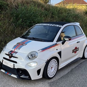 kit deco martini compatible fiat 500 ABARTH scratched rustees shabby - decal sticker racing le mans adaptable to any type of vehicle