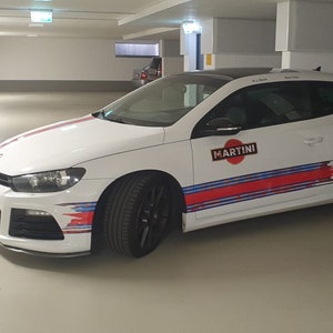 martini racing stickers set compatible Scirocco R - golf porsche mustang bmw le mans racing rust effects rusted - STRDOOR DEST 2