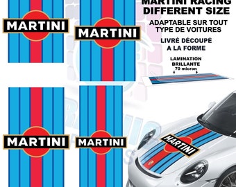 motorkap martini race strepen compatibele porsche stickers motorkap le mans race sticker sportwagen vintage strip