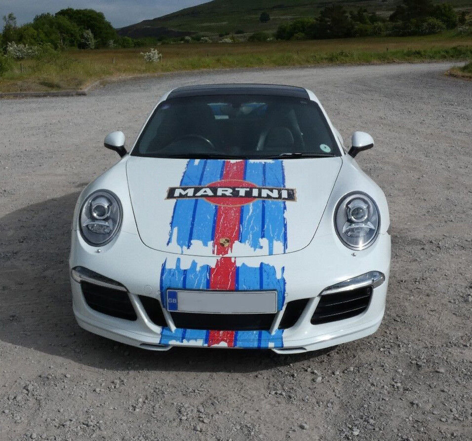 Scratched Martini Racing Stripes Compatible Porsche Carrera