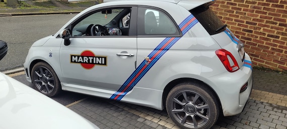 Kit deco martini compatible fiat 500 ABARTH scratched - sticker autocollant racing le mans universel : adaptable tout type véhicule - Décoration