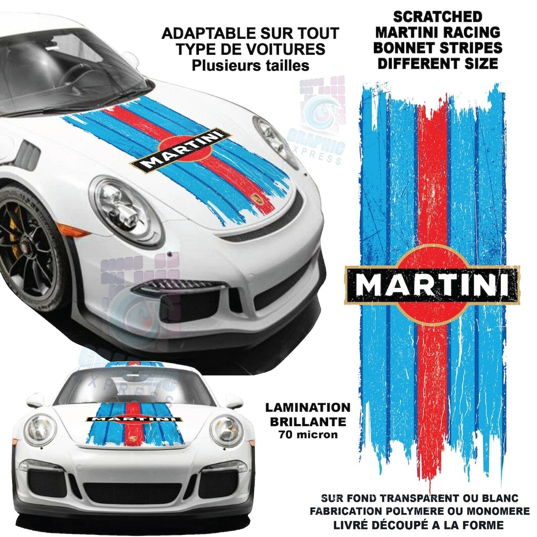 Scratch Martini Racing Stripes Compatible Porsche VW Bmw Mustang