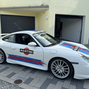 scratched martini racing stripes compatible porsche carrera cayman boxster stickers set mustang le mans racing effets arraché