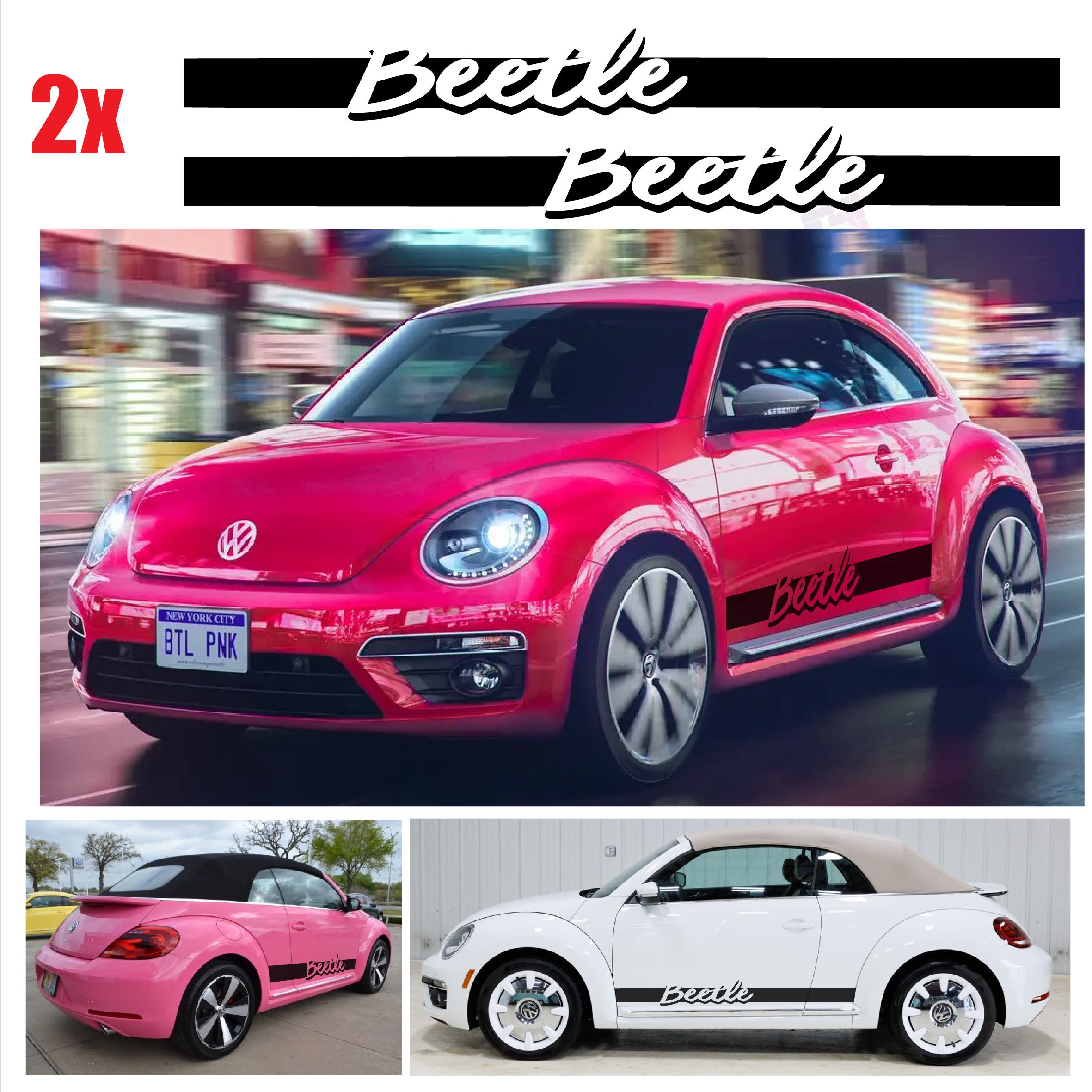 AMERICA CHOUPETTE 53 - STICKER AUTOCOLLANT VW - BEETLE - KIT HERBIE COCCINELLE