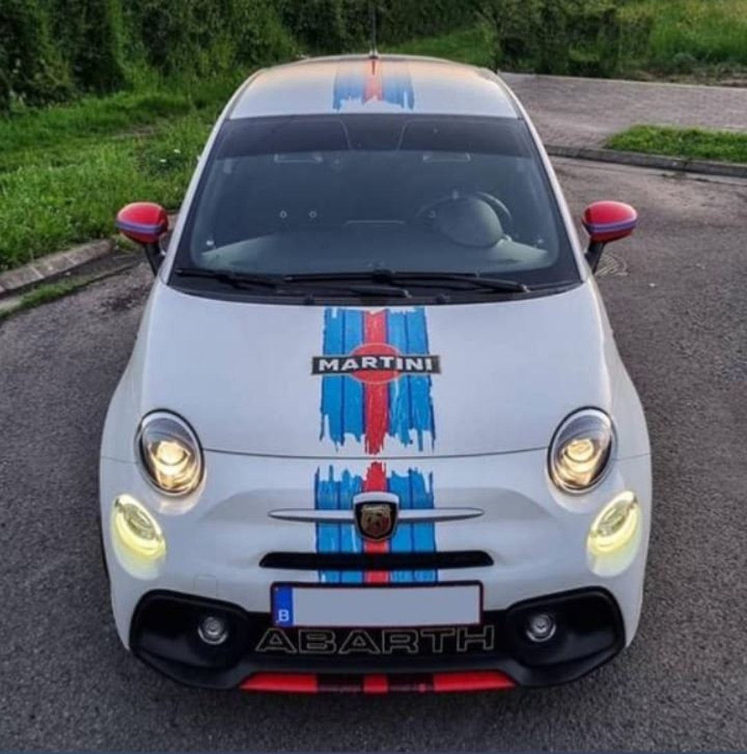 KIT DECO MARTINI FIAT 500 ABARTH NOIR & BLANC Sticker Racing