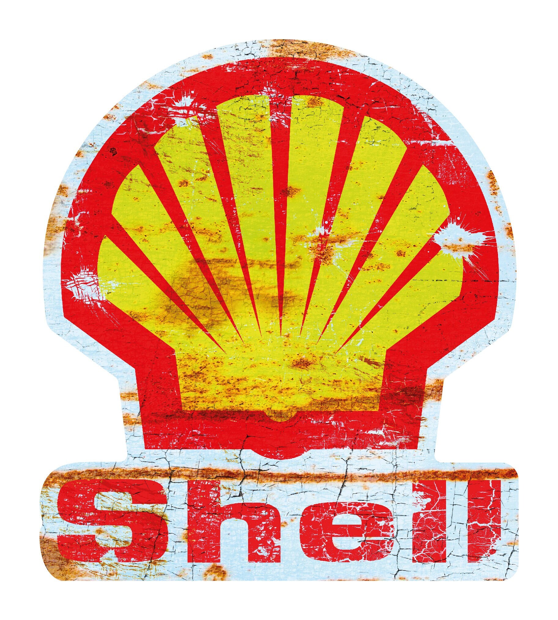 Polymer Sticker: Shell Red Rusty Sticker ø 3 to 120 Cm Racing Le Mans ...