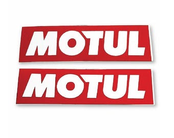 2 x MOTUL-AUFKLEBER – Vintage-Motorölaufkleber