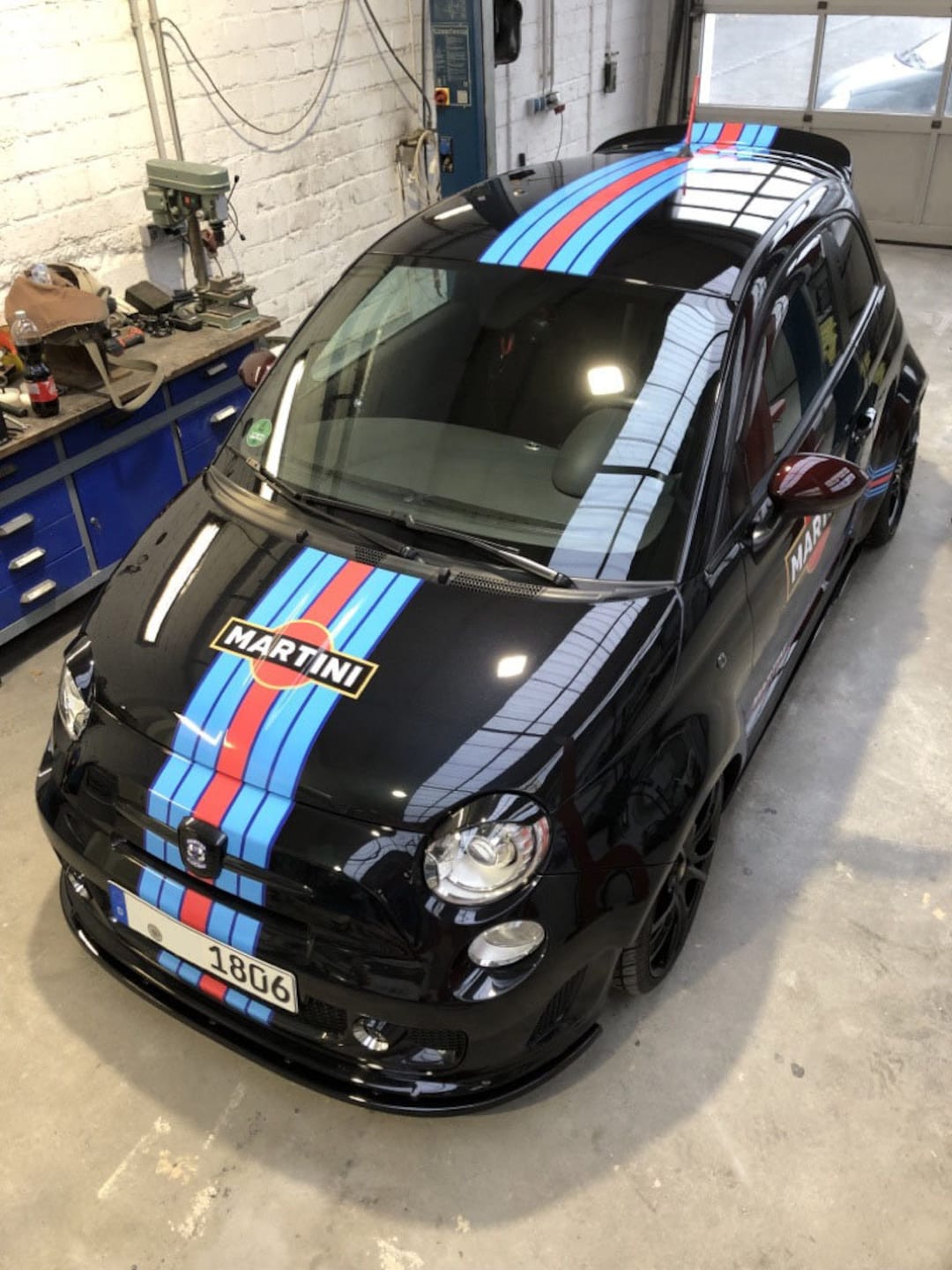 Kit deco martini BLACK & WHITE compatible fiat 500 et ABARTH