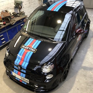 martini deco kit compatible fiat 500 y ABARTH - adhesivo de carreras de le mans adaptable a todo tipo de vehículos