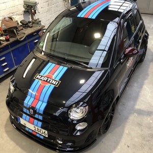 martini deco kit compatible fiat 500 and ABARTH - le mans racing sticker adaptable to all vehicle types