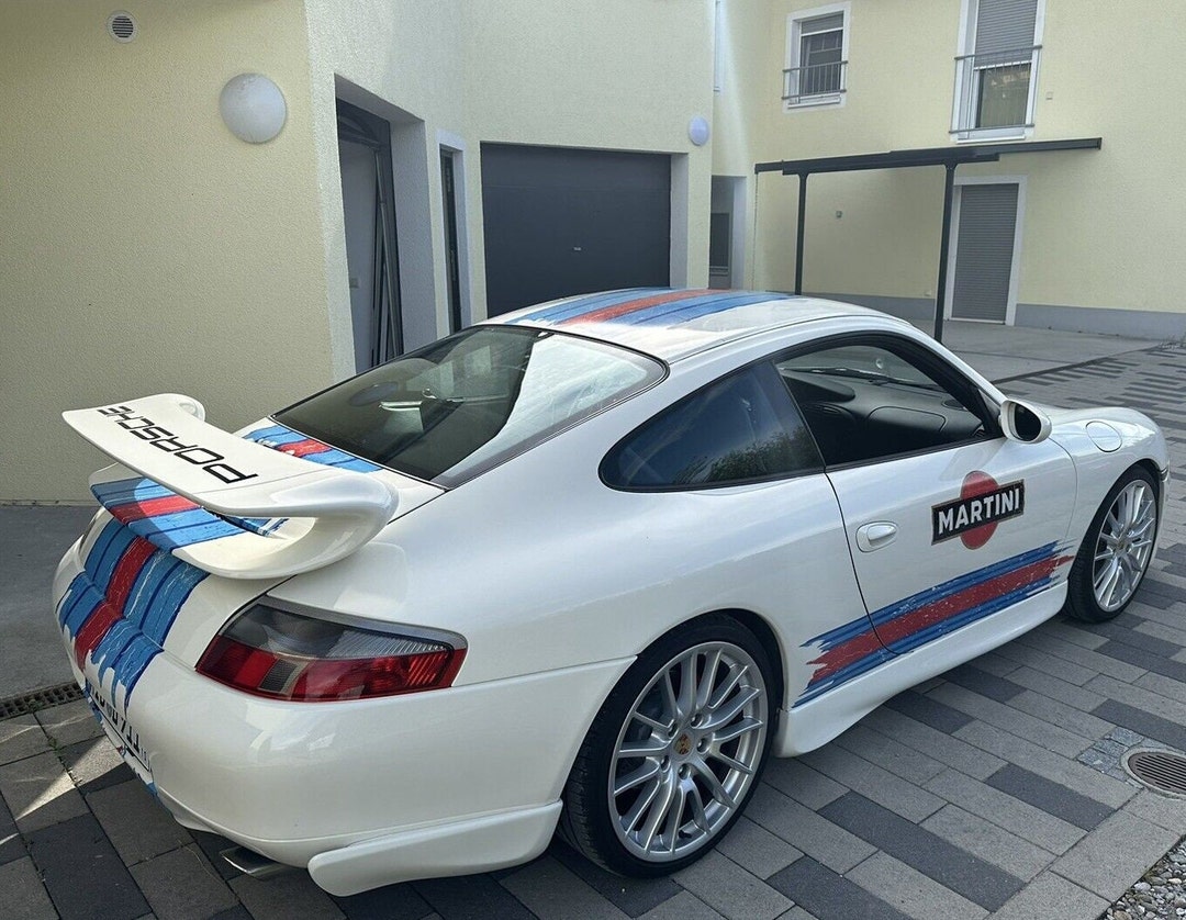 Scratched Martini Racing Stripes Compatible Porsche Carrera Cayman Boxster Stickers Set Mustang Le Mans Racing Scratched Effects - Ireland