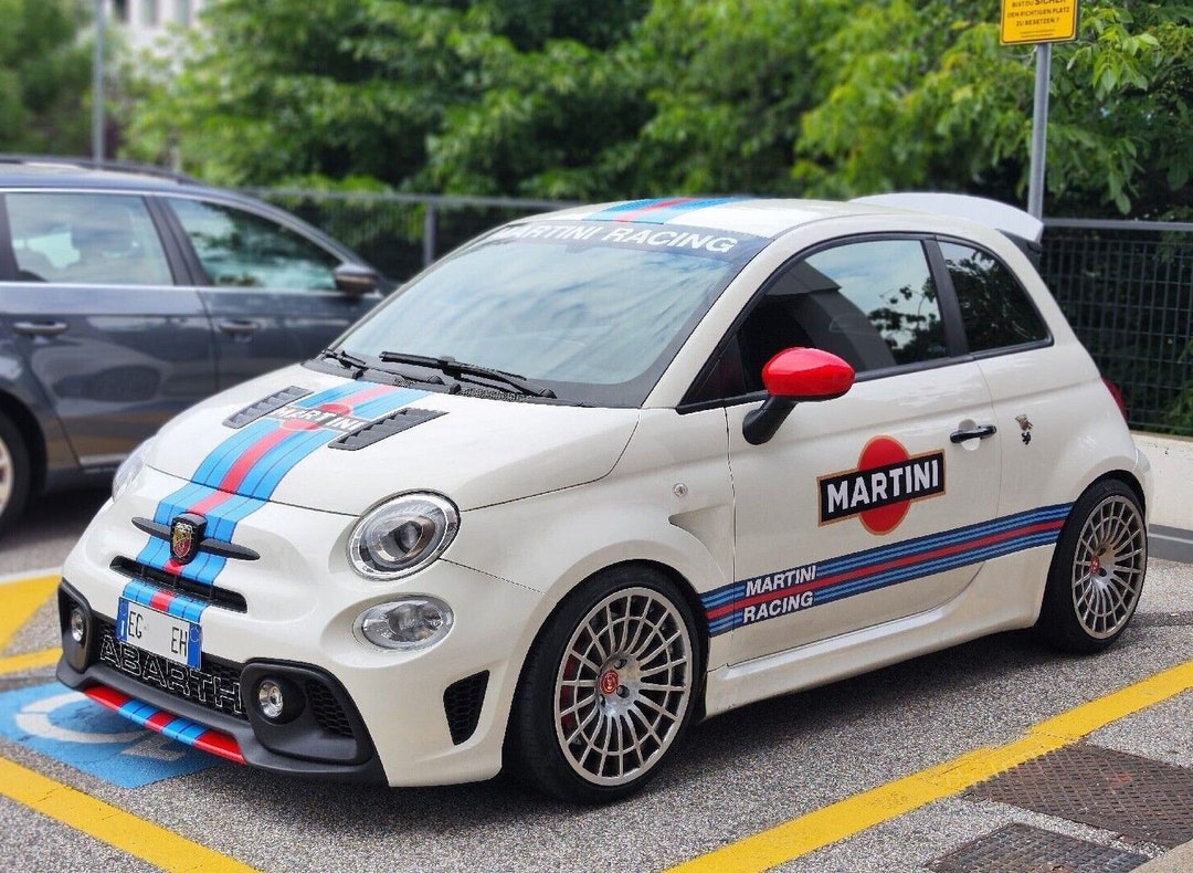Kit Deco Martini Compatible Fiat 500 and ABARTH Sun Visor Decal Sticker