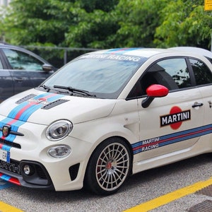martini deco kit compatible fiat 500 and ABARTH - le mans racing sticker adaptable to all vehicle types