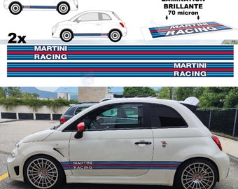 195 x 12,6 cm Martini-Streifen, kompatibel mit Fiat 500 ABARTH - GOLF ... Le Mans-Rennaufkleber, anpassbar an alle Fahrzeugtypen