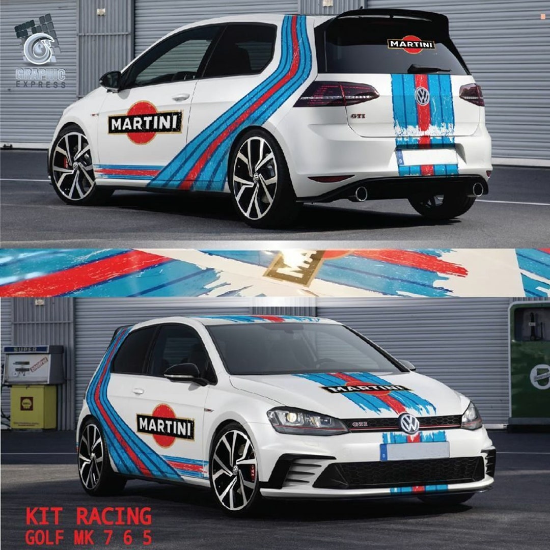 Martini Racing Deco Kit Compatible With Golf From 1 to 8 - Sticker ...