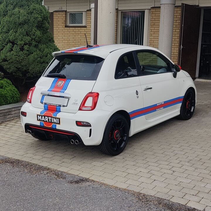Kit Déco Martini Racing - Stickers Fiat 500 Abarth - Noir Et Blanc - Autocollants