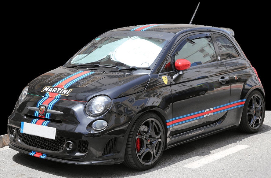8 Adesivi Abarth Fiat 500 - Sticker Autoadesivi - Modello 220