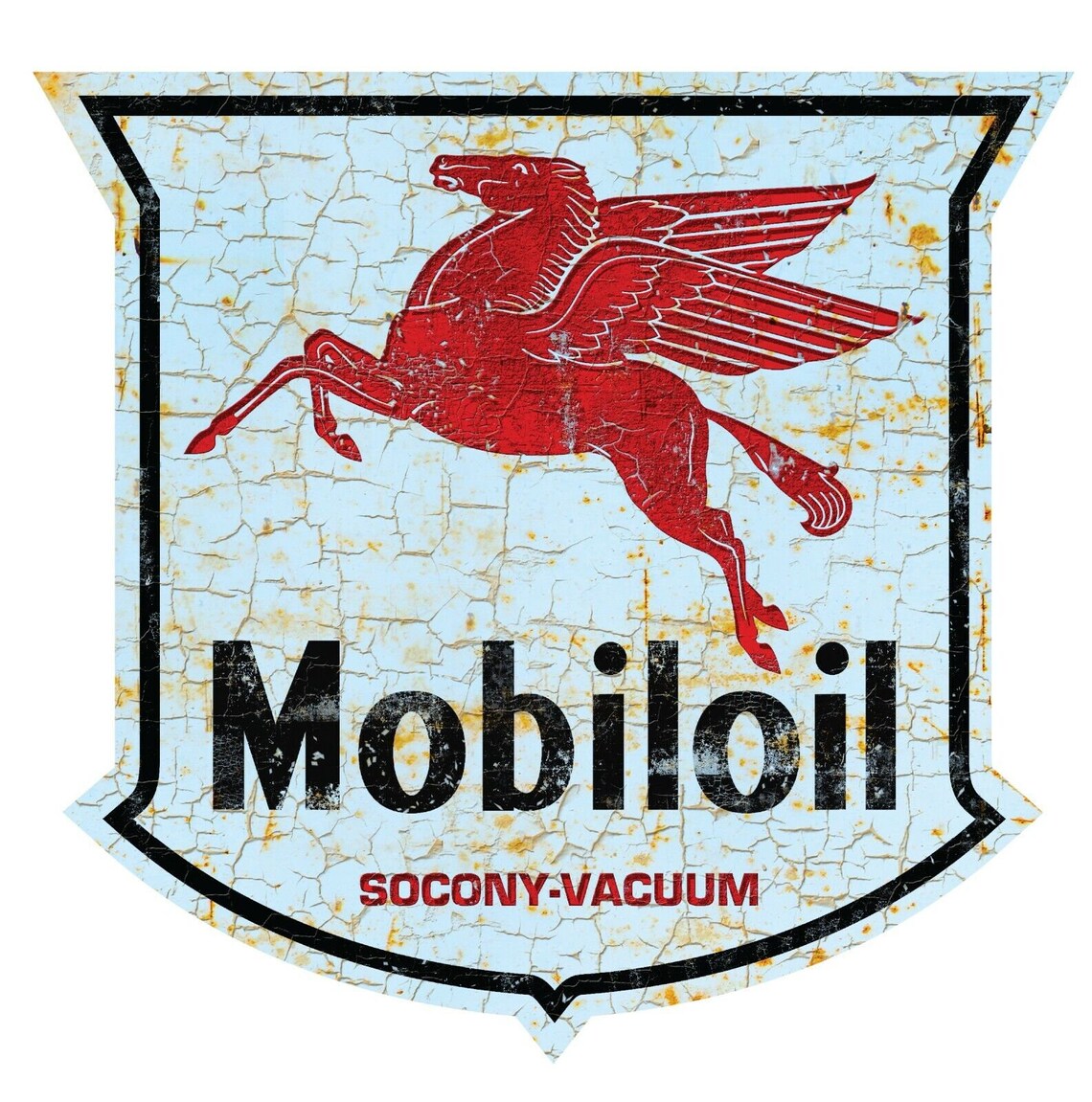 Polymer Sticker: Mobiloil Pegasus Sticker Rust 3 to 120 Cm - Gulf Oil ...
