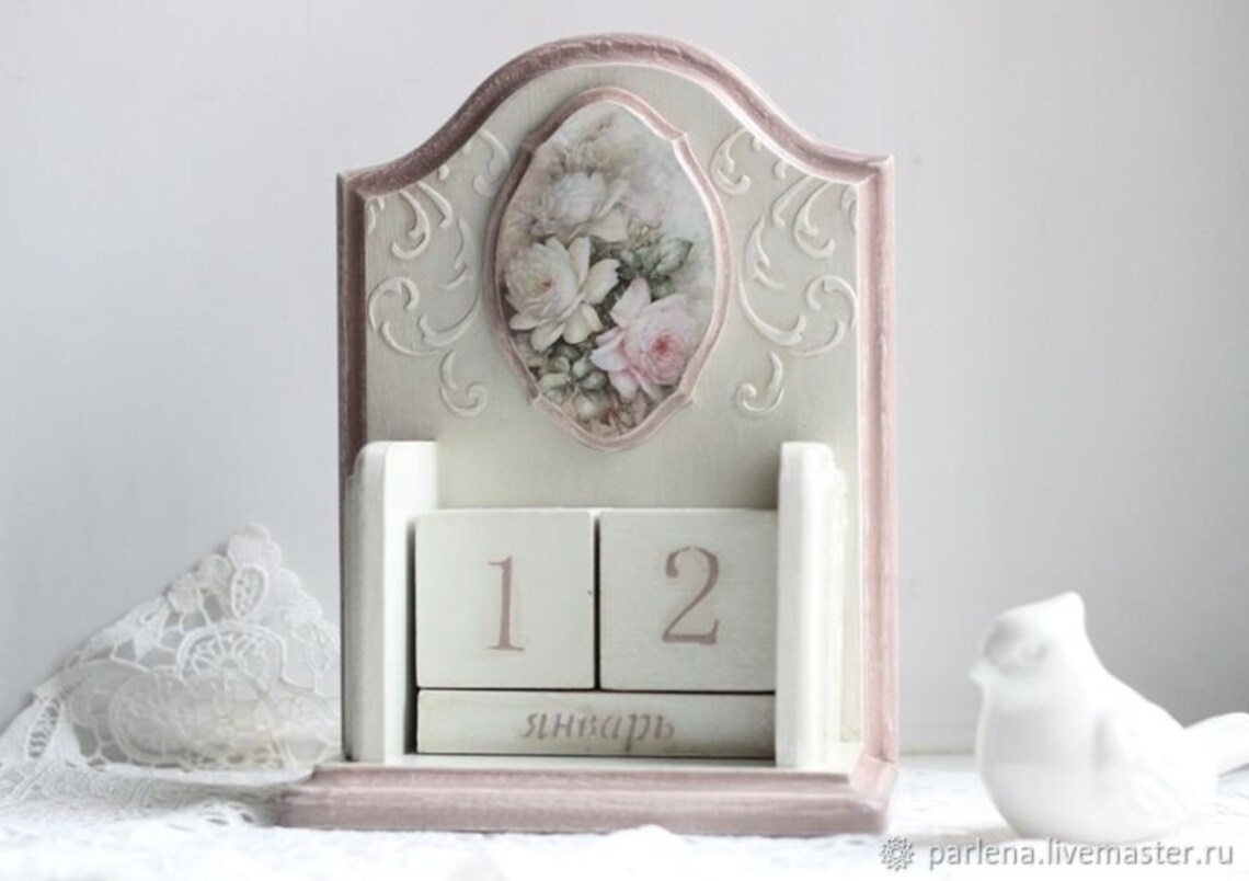 Perpetual wooden calendar home decor gift for her Etsy