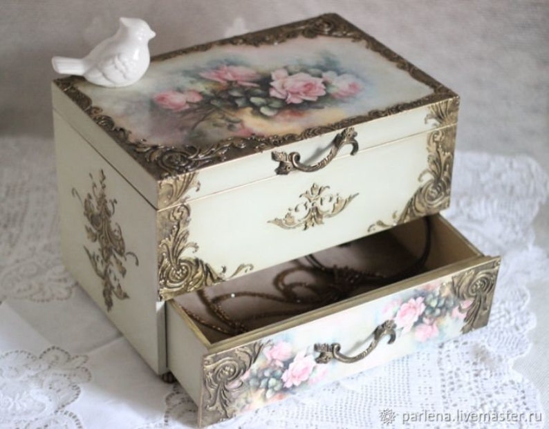 Vintage Victorian slyle wooden jewelry dresser wooden mini Etsy